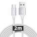 USB Type C кабель 2m белый модель C кабель внезапный скорость зарядка USB C код высокая скорость данные пересылка высокая прочность нейлон FireHD 10 8