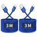 USB Type C �P�[�u���y3m 2�{�Z�b�g�zCLEEFUN �^�C�v C �P�[�u�� ���� �}���[�d �R�[�h �^�C�vc �����f�[�^�]�� ���ϋv �f