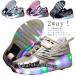  ролик обувь ролик skate Kids взрослый 2 колесо тип ролик обувь 2way ролик спортивные туфли тихий звук светится колесо Junior детский женский 