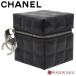 CHANEL/ Chanel шоколадный батончик сумка pa палатка кожа черный × серебряный металлические принадлежности б/у { бесплатная доставка }