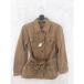 * * Eddie Bauer waist ribbon attaching linen. long sleeve jacket size PETITE S brown group lady's 
