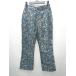 * JEANASIS Jeanasis леопардовый рисунок Leopard ламе ввод flare pants размер M голубой мульти- женский P