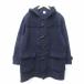 XL/ old clothes Benetton long sleeve wool duffle coat Parker men's long height navy blue navy 23dec07 used outer 