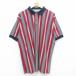 [50%OFF]XL/ б/у одежда рубашка-поло с коротким рукавом мужской олень. . большой размер красный красный полоса 24aug10 б/у tops 5OF
