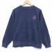 XL/ б/у одежда длинный рукав тренировочный мужской 00 годы 00s рыба хлопок вырез лодочкой темно-синий 25dec08