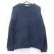 L/ б/у одежда свитер с длинным рукавом мужской 90 годы 90s хлопок вырез лодочкой USA производства темно-синий 26jan20