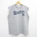 [20%OFF]XL/ б/у одежда безрукавка Vintage футболка мужской 00s MLB New York yan Keith вырез лодочкой серый ... Major li2OF