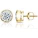 Diamond Wish 14k Yellow Gold Round Diamond Stud Earrings (1/6cttw  Good  VS2-SI1) Bezel Set  Screw-Back¹͢