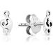 DTPsilver 925 Sterling Silver TINY Studs Earrings - Hand-crafted Style Treble Clef/Musical Note - Dimensions: 3 x 6 mm¹͢