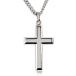 Heartland Store Classic High Polish Cross Sterling Silver Pendant for Men + 20 Inch Rhodium Plated Chain & Clasp¹͢