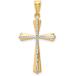 ¹͢ʡ14k Yellow and White Gold Two Tone Diamond-Cut Cross Pendant Charm -