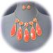 ¹͢ʡNew Gold Color Finish Coral Tear Drop Stone Pendent Necklace with Ci
