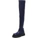 FSJ Women Fashion Flats Over The Knee Boots Thigh High Long Booties Stretch Platform Leather Round Closed Toe Side Zipper Fall Winter Shoes for Lad