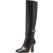 FSJ Women Fashion Knee High Long Boots Pull On Square Closed Toe Chunky Block Thick Mid Heel Side Zipper Fall Winter Ladies Dress Party Casual Shoe