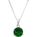Clara Pucci 2.0 ct Round Cut Stunning Genuine Flawless Simulated Emerald Gemstone 3-prong Martini Style Solitaire Pendant Necklace With 18inch Gold