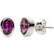 U! Woman's .925 Sterling Silver Bezel Set 4x6 mm Oval  1 Cttw of Genuine Rhodolite Garnet Classic Stud Earrings - Birthstone Jewelry¹͢