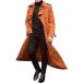 CHARTOU Men's Lightweight Notched Double Breast Belt Long Trench ¹͢