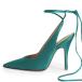 FSJ Women Classic Strappy Ankle Strap Lace up Mid Heels Pointed  ¹͢