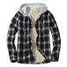 ¹͢ʡMens Long Sleeve Quilted Lined Flannel Shirt Jacket with Hood Ca