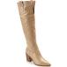 Journee Collection Womens Therese Wide Width Extra Wide Calf Tru Comfort Foam Stacked Heel Knee High Boots Tan 9.5 Extra Wide WOMENS US¹͢