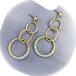 Accessory Gold Color Finish Hammered Circle Link Silver Color Wired Design Drop Dangle Post Nice Earrings Pendant Charm Set for Women ALI-7738Heid