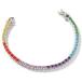 SUTTONRAL Colorful Rainbow Tennis BraceletSparkling 14K Gold Jewelry for Women Effortlessly Stylish and Trendy BraceletExquisite Gift for Mom