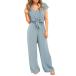¹͢ʡSweatpants Women Pocket Design Plain Short Sleeve Jumpsuit Summe