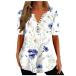 [ параллель импортные товары ]Marble Print Graphic Shirts Leisure Tops for Women Casaul Short