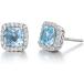 Lafonn Aria Sterling Silver Platinum Plated Lassire Blue Topaz with Lassire Simulated Diamonds Earrings¹͢