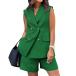 ¹͢ʡBTFBM Women's Sleeveless Blazer Shorts Sets Work Office Casual D