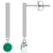 ¹͢ʡBezel Set Emerald Bar Drop Earrings  Round Emerald Drop Earrings for
