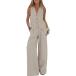 ���¹�͢���ʡ�ZOCANIA Cotton Linen 2 Piece Outfits for Women Sleeveless Button
