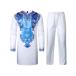 ���¹�͢���ʡ�ZEROYAA Men's Africa Suit Long Sleeve Print Dashiki and Pants Ou