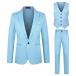 ¹͢ʡDGHM JLMY Men's 1 Button Business Casual Suits 3 Piece Solid Wed