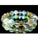 天然石 数珠ブレスレット 64面カット水晶ブルームーンストーン10ミリロンデル プレゼント