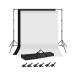 Hemmotop photographing background stand 200x300cm cloth black white + powerful clip 6 piece kit photographing Studio / video work / commodity photographing height width style 