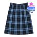  форма юбка темно-синий × sax проверка большой размер W75/80/85 длина 48 колени сверху машина hida20шт.@s Lee season средний ./ средняя школа KURI-ORI clio li