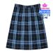  форма юбка темно-синий × sax проверка W60-W72 длина 48 колени сверху s Lee season средний ./ средняя школа KURI-ORI clio li
