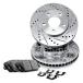 R1 Concepts Front Brakes and Rotors Kit |Front Brake Pads| Brake Rotors and Pads| Ceramic Brake Pads and Rotors |Hardware Kit |fits 2018-2021 Buick En