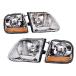 PIT66 Headlight, Compatible with 98-03 Ford F150/04 F150 Heritage/97-02 Expedition/98-99 F250/97 F150, F250 Light Duty (Built After 7/96) Clear Lens C
