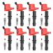Micro Set of 8 High Performance RED Ignition Coils  Iridium Spark Plug Replacement for Ford F150 Expedition F250 Compatible with Lincoln Mark LT Nav