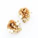 Vintage 1950s�졡rose flower motif pearl rhinestone earrings
