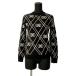  Hermes knitted H long do sweater cashmere lady's size 34 HERMES tops black white [ safety guarantee ]