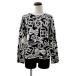  Chanel knitted ta-toru neck here Mark cashmere lady's size 34 CHANEL black white 
