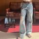  Denim женский брюки джинсы низкий рост высота рост повреждение бахрома широкий с карманом ремень петля имеется весна лето 