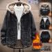  зима одежда с капюшоном . боа Denim мужской обратная сторона ворсистый Denim боа зима толстый хлопок обратная сторона ворсистый с капюшоном . полный Zip Parker G Jean . защита от ветра 