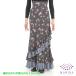  юбка Capricho( Capri cho) модель :D5-1 маленький цветочный принт для женщин размер :L(G) серый серия × потускнение розовый [ фламенко для ]
