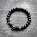 CHROME HEARTS Chrome Hearts 8mm коврик оникс бисер браслет CH плюс Cross мяч оникс breath бисер breath ONYX BEAD71 чёрный черный серебряный 