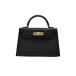  Hermes HERMES Kelly Mini Epson черный желтое золото металлические принадлежности W печать не использовался сумка женский 
