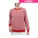  Munsingwear одежда Munsingwear SEASON COLLECTION серебристый жевательная резинка проверка + скол вышивка вырез лодочкой свитер дамский 